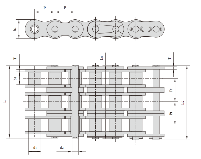 10 Heavy duty series Triplex roller chains & bush chains产品图纸 10 Heavy duty series Triplex roller chains & bush chains产品图纸