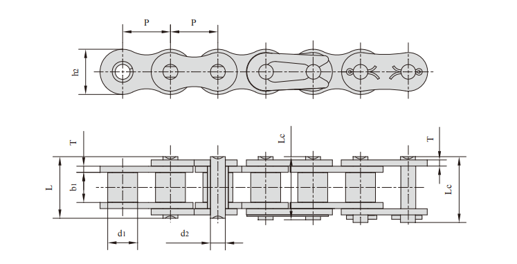 8 Heavy duty series Simplex roller chains & bush chains产品图纸 8 Heavy duty series Simplex roller chains & bush chains产品图纸