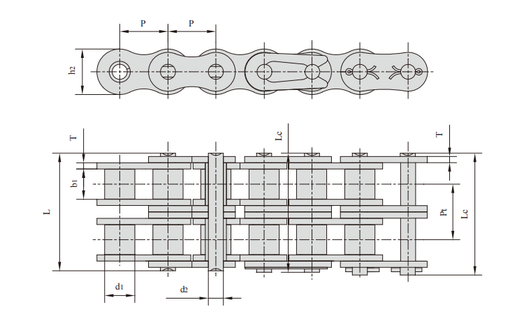 9 Heavy duty series Duplex roller chains & bush chains产品图纸 9 Heavy duty series Duplex roller chains & bush chains产品图纸